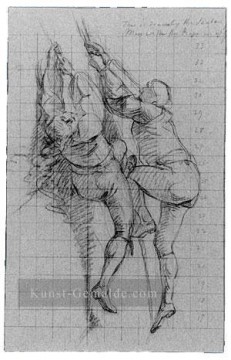 maler - Studie für die Belagerung von Gibraltar Figuren Skalierung Fließ Batterie koloniale Neuengland Porträtmalerei John Singleton Copley